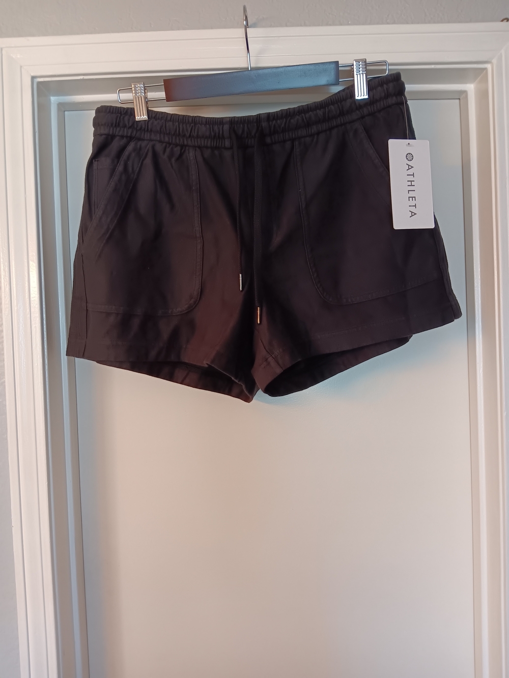 Athleta Black Cotton Athletic Shorts with Pockets